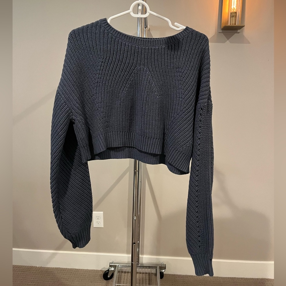 Anthropologie Charcoal Knit Pullover